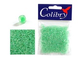 Стеклянный бисер Colibry 20г прозрачный светло-зеленый с посеребреным отверстием (42)