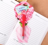 Ручка подарочная пластиковая с цветком "С праздником 8 Марта" 0,5мм на открытке,  [2187590]