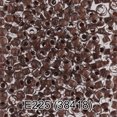 Бисер стеклянный GAMMA 5гр кристально-прозрачный с ярким цветным покрытием, коричневый, круглый 10/*2,3мм, 1-й сорт Чехия, Е225 (38418)