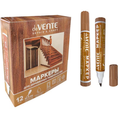 Маркер для деревянных поверхностей 1-5мм deVENTE. Repair, круглый корпус, дуб, скошенный наконечник,  5044406