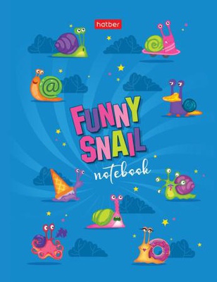 Бизнес-блокнот А6 80л., клетка, Забавные улитки, тв. переплет глянц. ламин. 80ББ6В1_26084