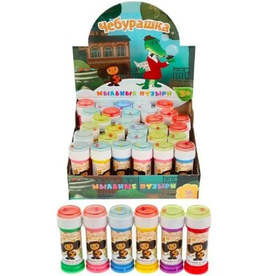 Мыльные пузыри 60мл, Союзмультфильм "Чебурашка", Играем вместе, 3+, ш/к 966704
