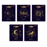 Тетрадь  96 л. клетка на скобе SVETOCH. "Магическая луна", матовая ламинация+тиснение золотой фольгой, 96ТЕТк_008_000772