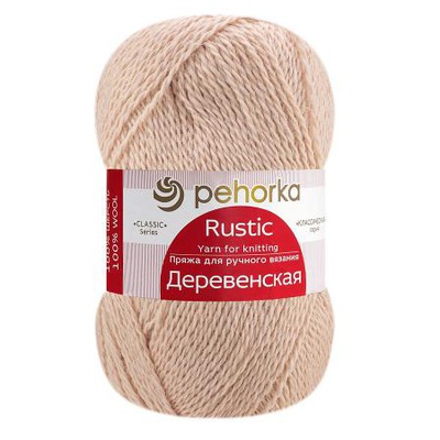 Пряжа  ПЕХ Деревенская 100г/250м (100% полугрубая шерсть) 442 натуральный