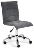 Кресло ZERO без подлокотников, ткань флок, цвет: серый / 29, крестовина металл. хром ( до 120кг )