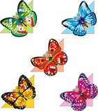 Набор картонных закладок (фигурные) "Волшебные бабочки", 5 шт [NZ03]