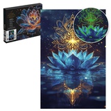 Картина по номерам (на подрамнике) со светящимися красками 30х40см Лотос и Мандала 71293