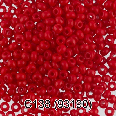 Бисер стеклянный GAMMA 5гр непрозрачный, красный, круглый 10/*2,3мм, 1-й сорт Чехия, С138 (93190)