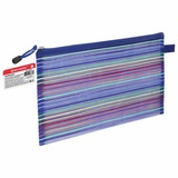 Папка на молнии B5+ 310*220мм сетчатая ткань Stripes BRAUBERG