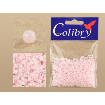 Стеклянный бисер Colibry 20г прозрачно-матовый блестящий бледно-розовый (118)