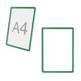 Рамка-POS для ценников, рекламы и объявлений, А4 зелёная (без экрана)  290253
