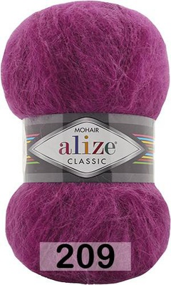 Пряжа Ализе Mohair Classic new 100гр/200м (51%акрил / 25%мохер / 24%шерсть) 209