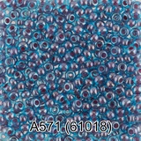 Бисер стеклянный GAMMA 5гр прозрачный глянцевый с цветным отверстием, брусничный, круглый 10/*2,3мм, 1-й сорт Чехия, A571 (61018)