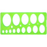 Трафарет геометрический эллипсов 8-75мм СТАММ ТТ26, тонированный зеленый (18 элементов)