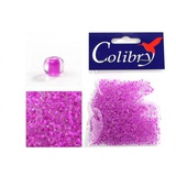 Стеклянный бисер Colibry 20г прозрачный с цветным стержнем (ярко-малиновый) (47)
