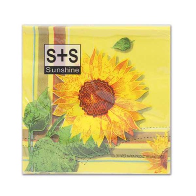 Салфетка д/декуп. 2-х слойн. 33х33см 1шт. подсолнух JLC-2PLY,  [7703801 JLC-2PLY]