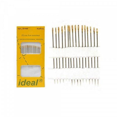Набор швейных игл с позолоч.ушком IDEAL ID-009 300B2 16шт., 0340-0009
