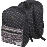 Рюкзак школьный "deVENTE" 40x30x14 см с 1-м отделением, 1-м передним карманом, с отделкой из искусственной кожи, черный с белым горохом и геометрическим рисунком 7033870