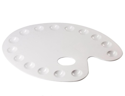 Палитра  пластиковая овальная 27х36,5х1,2см, большая, индивидуальная маркировка, ПА45/10122021