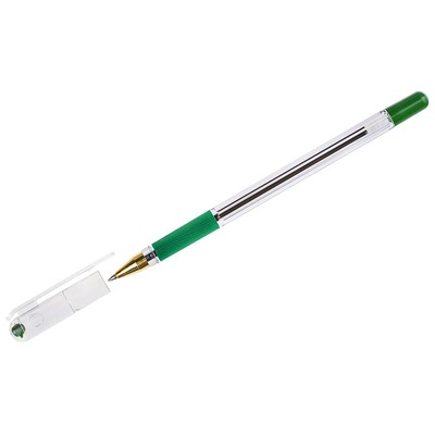 Ручка шариковая на масляной основе 0,5мм зеленая MC GOLD, с резиновым упором, металлический наконечник, 235079