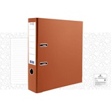 Папка-регистратор 50мм Attomex, PVC c металлической окантовкой нижней кромки, наварной карман с этикеткой, оранжевая, собранная 3093806