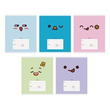 Тетрадь 18л клетка Emoji, мелованный картон, выб. лак [ТКЛ187579]