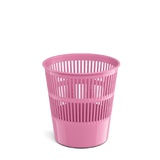 Корзина для бумаг  9л ErichKrause® Pastel, круглая, сетчатая пластиковая, розовый, ЕК55926