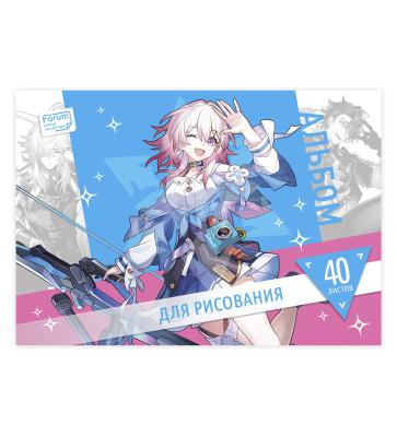 Альбом для рисования 40л. А4  на скрепке Аниме Forum Office Collection, 100г/м2, обложка мелованный картон 240г/м2, FK-94640-Ani