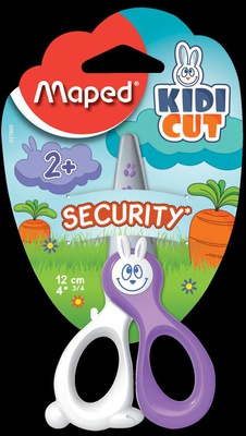 Ножницы детские 12 см Maped KidiCut, безопасные с лезвием из стекловолокна, 2+  [037800]