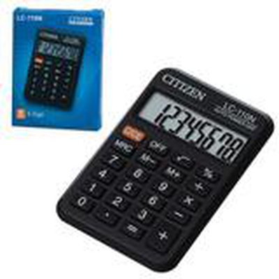 Калькулятор карманный CITIZEN LC-110N, 8 разр., питание от батарейки, 58х87мм, черный, оригинальный,  [250342]