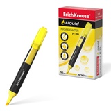 Текстмаркер с жидкими чернилами ErichKrause® Liquid H-30, скошенный наконечник, ширина линии1-3 мм, цвет чернил желтый, ЕК47973