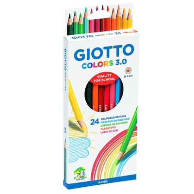 Карандаши  24 цв. Giotto. Colors, шестигранные, заточенные, в картонной коробке, [276700]