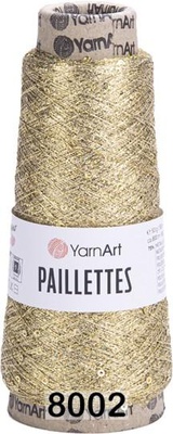 Пряжа YarnArt PAILLETTES  50г/800м (75% металлизированный полиэстер, 25% пайетки), золотистый 8002