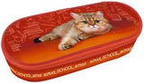 Пенал мягкий корпусный ПМК 24-20 School cat, с откидной планкой  (ткань) [55015]