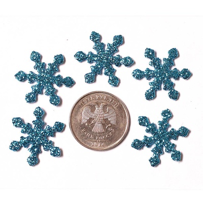 Набор для декорирования из фоамирана с блестками Снежинки, 15 шт. (синий), ВСН-тип3  ( 8+ )