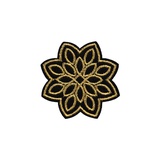 Термоаппликация 5,2х5,2см цветок черный с позолотой, L №34, Gamma L208