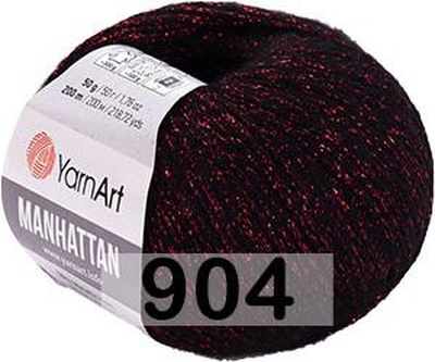 Пряжа YarnArt Manhattan 50г/200м ( 7% шерсть, 7% вискоза, 30% акрил, 56% металлик) 904 бордо