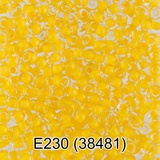 Бисер стеклянный GAMMA 5гр кристально-прозрачный с ярким цветным покрытием, желтый, круглый 10/*2,3мм, 1-й сорт Чехия, Е230 (38481)