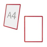 Рамка-POS для ценников, рекламы и объявлений, А4 красная (без экрана)  290252