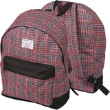 Рюкзак подростковый "deVENTE" 40x30x14 см с 1-м отделением, 1-м передним карманом, серо-красная клетка с черным, 7033846