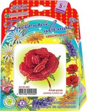 Плетение цветка из бисера на проволоке Бисерный цветок Алая роза (Клевер) (бисер цветной, проволока, пошаговая инструкция со схемами плетения) АА 05-602
