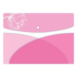 Папка на кнопке А4 с рисунком Цветок на розовом, 180мкм, + два наружных кармана, УФ печать [58808]