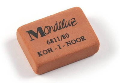 Резинка стирательная KOH-I-NOOR Mondeluz 6811/80, (НВ-6В) каучук, оранж. прямоуг. [011543]