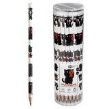 Карандаш чернографитный HB "Черный кот", трехгранный корпус, заточенный, дерево, без ластика, 70173