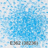Бисер стеклянный GAMMA 5гр прозрачный с перламутровым отверстием, светло-синий, круглый 10/*2,3мм, 1-й сорт Чехия, Е362 (38236)