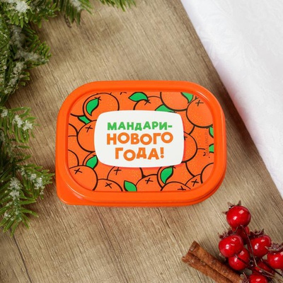 Ланч-бокс (пластик) мини, 150 мл, «Мандаринового года», (прямоугольный), 6772009