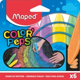 Мел MAPED (Франция), НАБОР 6 цветов, прямоугольные, для рисования на асфальте, в коробке, 936010