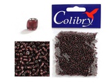 Стеклянный бисер Colibry 20г прозрачный коричневый с посеребреным отверстием (25)