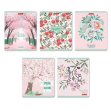 Тетрадь  96 л. клетка скоба "Розовая дымка", мелованный картон, 96ТЕТк_006_000787