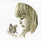 Набор для вышивания  "Девочка с бабочкой",  [M344]